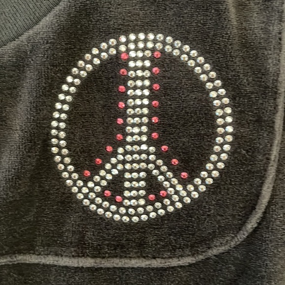 No Boundaries Off Black Distressed Look ☮️ Velour Lounge Pants Size L (11-13) - Picture 6 of 9